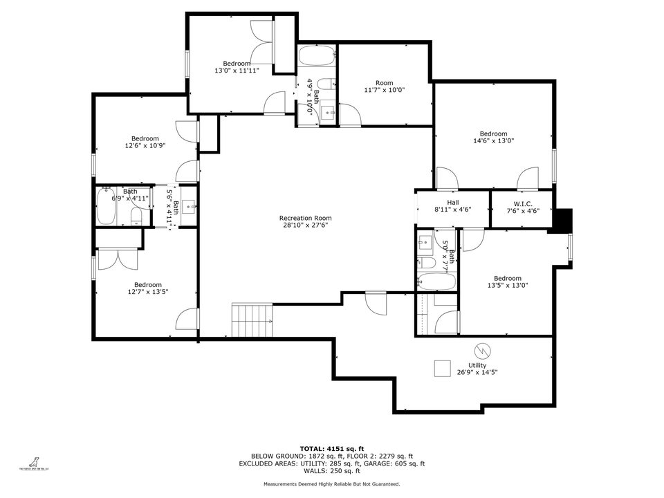 A first-floor plan with dimensions