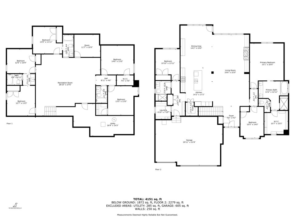 A 3D floor plan of every floor of a home, with dimensions
