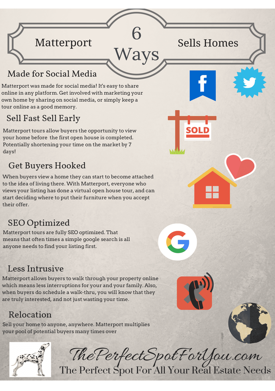6 Ways Matterport Sells Homes: an infographic by The Perfect Spot For You